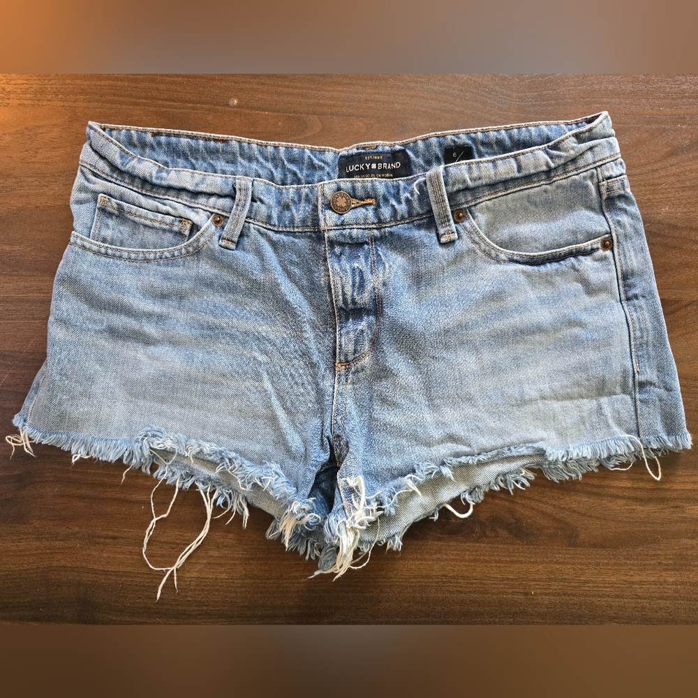 Lucky Brand Blue Jean Shorts Distressed Cut-Off Style